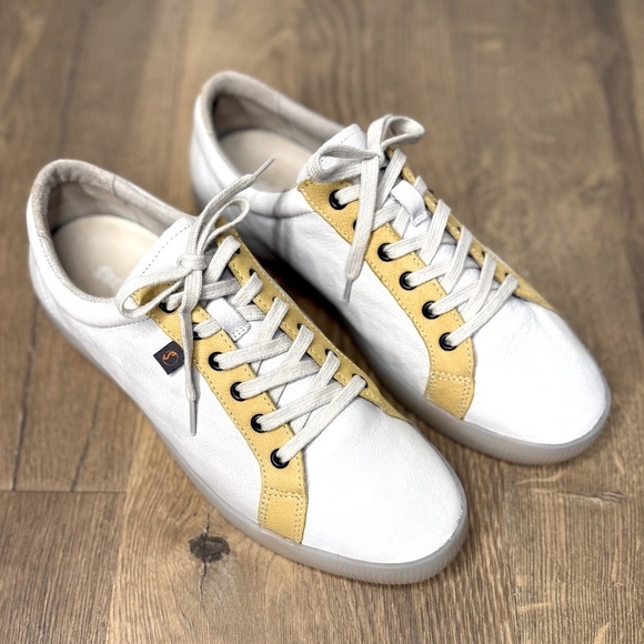 Softino by Fly London White and Yellow Sneakers size 40 us size 9 - Picture 1 of 6